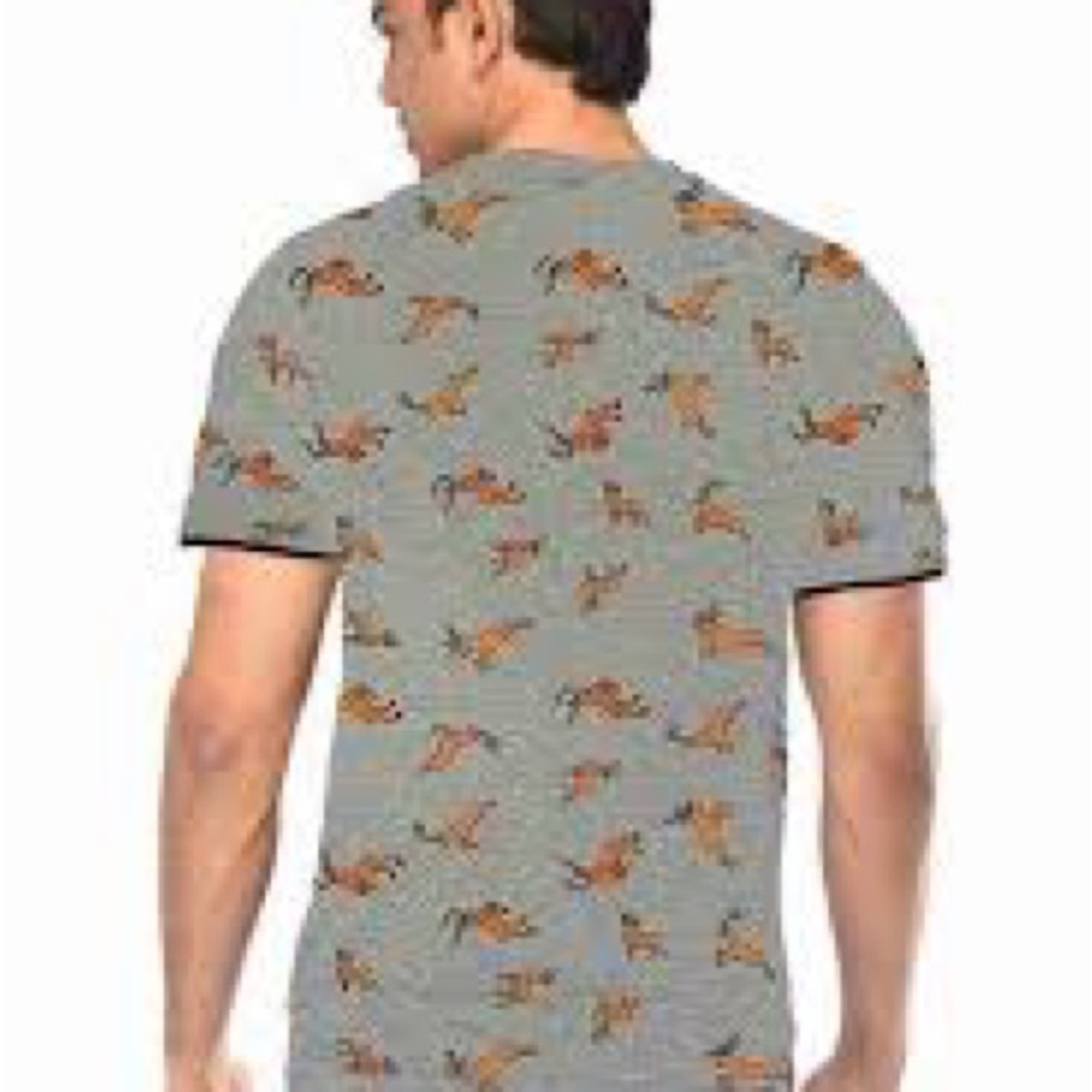 Gray T-Shirt with Tiger Print